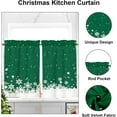 thumbnail image 3 of Christmas Kitchen Curtain 2 Panels Set, Green Xmas Snowflakes Velvet Curtain for Kitchen Window, Winter Treatment Rod Pocket Thermal Insulated Room Darkening Curtains, 26x36 Inch, 3 of 6