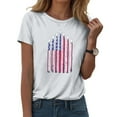 thumbnail image 2 of ORT Womens American Flag Shirt July 4th T-Shirt USA Flag Stars Stripes Graphic Short Sleeve Casual Tops(Z4-White,XXL), 2 of 5