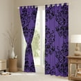 thumbnail image 3 of jejeloiu Baroque Floral Blackout Curtains Set of 2 (52x84 Each),Damask Flower Print Window Curtains,Black Skull Skeleton Curtains and Drapes For Adults,Ultra Soft Bedroom Decoration, 3 of 6