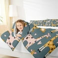 thumbnail image 4 of jejeloiu Cute Cartoon Giraffe Full Size Comforter Sets,Cute Flowers Print Bedding Comforter Set,Pink Loves Heart Bedding Sets For Teens,Luxury Bedroom Decor Reversible,3pcs, 4 of 8