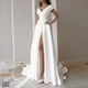thumbnail image 1 of Generic 2025 Wrapped Chest Ruffled Red Black White Medium Waist Solid Color Temperament Commute Maxi Dress Evening Dress, 1 of 1