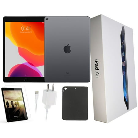 REFURBISHED Apple iPad Air 2nd Gen. 9.7-inch, 64GB, Wi-Fi Only, Space Gray, Exclusive Bundle Deal: Tempered Glass, Case, Generic Charger, Free 2-Day (Best Ipad Air Deals Uk)