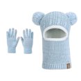 thumbnail image 3 of jobturf Kids Winter Hat Cute 鈥婯nit Beanie with Earflaps and Neck Warmer Gloves 3 Piece Outfits Windproof Snow Ski Trapper Hat with Scarf Glove Size 4-10 Years, 3 of 4