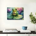 thumbnail image 5 of ZFLMY Frog Lily Pad Rainbow Art Modern Canvas Print Wall Decor 20x16in, 5 of 6