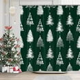 thumbnail image 3 of Green Christmas Tree Shower Curtain, Winter Xmas Pine Trees New Year Holiday Bathroom Curtains Decor, Waterproof Fabric Shower Curtains with Hooks 36"W x 72"L (Pack of 1), 3 of 6
