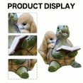 thumbnail image 3 of ICERUN 3Pcs Garden Statues,Resin Reading Turtle Rabbit Sculpture Yard Decor,Vivid Color Finish Animal Outdoor Decorations for Yard,Style3, 3 of 7