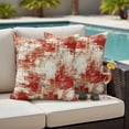 thumbnail image 4 of Red Ombre Outdoor Waterproof Pillow Covers, Gradient Abstract Art Vintage Decorative Square Throw Pillowcase Sofa Cushion Sham for Patio/Couch/Chair, 26"x26" 2 Pack, 4 of 8