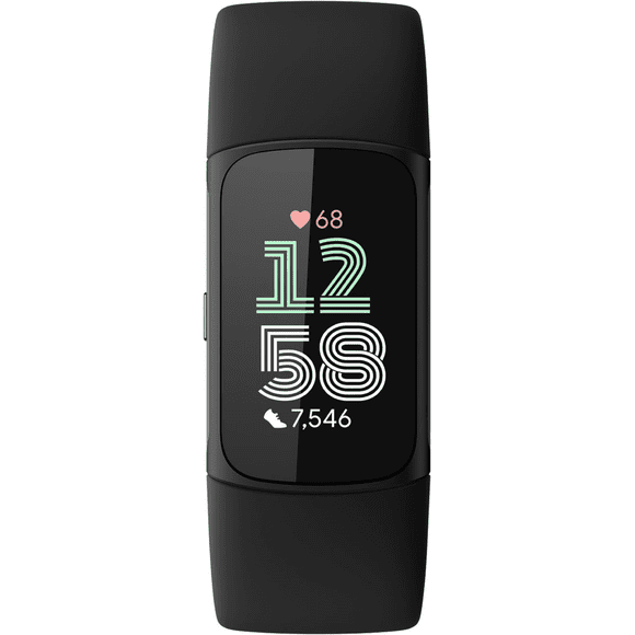 Remis à Neuf Fitbit GA05195-WW Charge 6 Traqueur de Mise en Forme, Étui Noir avec Bracelet Noir
