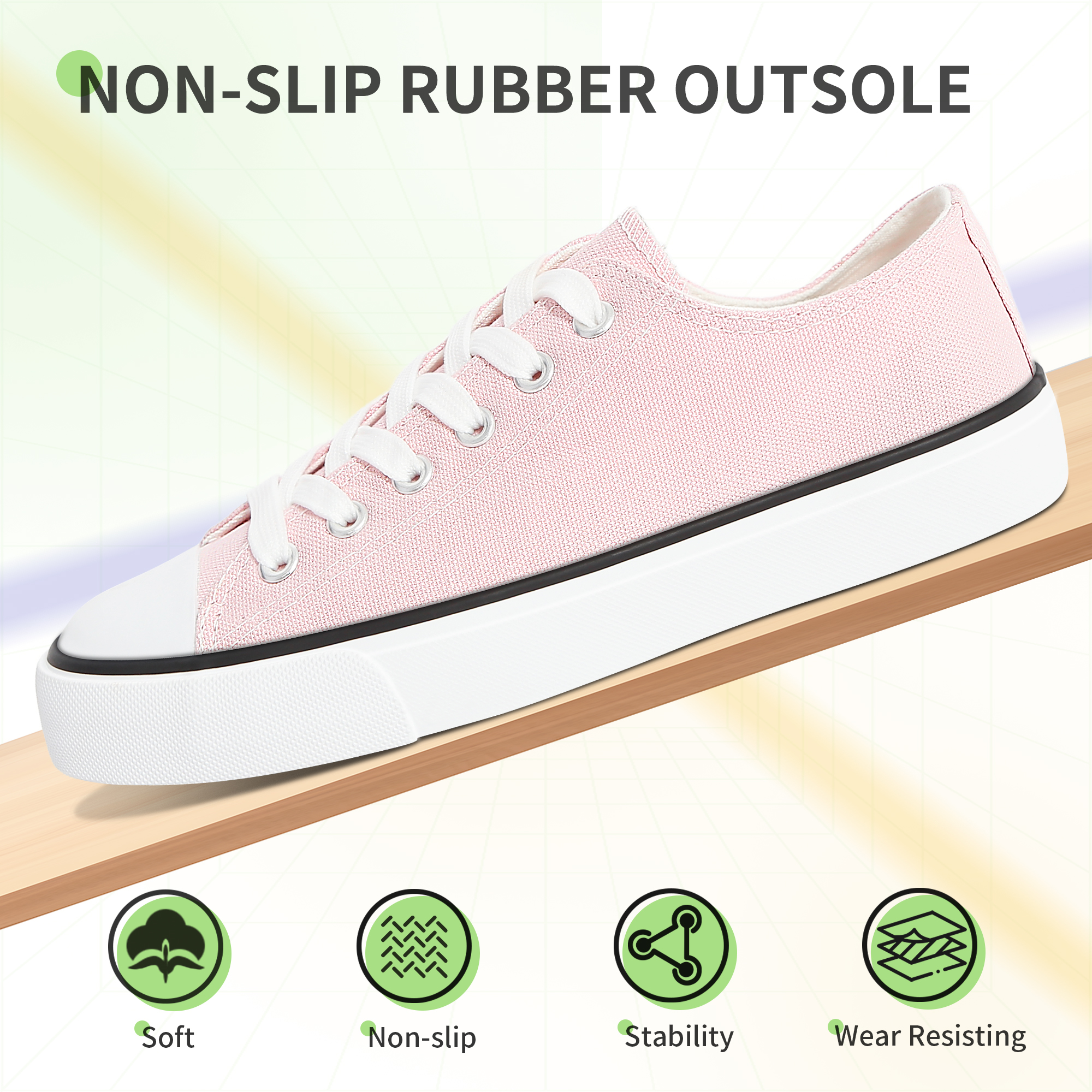 Aomais Women's Canvas Lace-Up Sneakers photo 4
