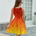 thumbnail image 6 of Red Orange Yellow Burning Flames And Fire Dress Summer Street Style Dresses Female Sleeveless Printed Sundress, 6 of 7