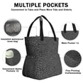 thumbnail image 3 of Black Leopard Print Drawstring Lunch Bag Women - Drawstring Lunch Bag Insulated for Work Office - Stain-Resistant Large Lunchbags for Women with Multi-Pockets, 3 of 6