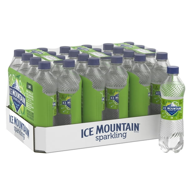 Ice Mountain Sparkling Water, Zesty Lime, 16.9 oz. Bottles (24 Count