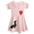 thumbnail image 4 of Suhoaziia Skater Dress Toddler Girl Dachshund Balloon Adorable Durable Twirl Swing Dresses for Playing Holiday Travel,Casual Aesthetic Girls Dresses Size 3-4 Years, 4 of 5