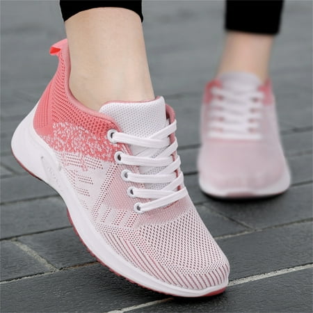 

Quealent Walking Shoes Women Women’s Canvas Low Top Sneaker Lace-up Classic Casual Shoes Black and White Pink 8