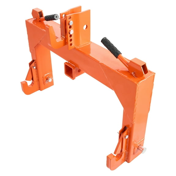 KFFKFF 3-Point Quick Hitch with 2-Inch Receiver, 3000 lbs Capacity, Adjustable 5-Level Bolt, Compatible with Category 1 & 2 Tractors, Durable 3-Point Attachment, Orange