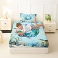 thumbnail image 4 of Erosebridal Watercolor Ocean Coral Twin Sheet Sets For Boys,Cute Axolotl Letter D Monogrammed Kids Bedding 3pcs, 4 of 6