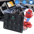 thumbnail image 3 of Geloo 8 Gang Marine Switch Panel 12V Toggle Rocker Switch Panel with Dual USB Socket for Universal Boat Car Truck, 3 of 8
