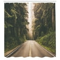 thumbnail image 3 of Ambesonne Adventure Shower Curtain, California USA Roads, 69"Wx70"L, Forest Green Grey, 3 of 3