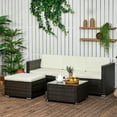thumbnail image 2 of 3 Pieces Outdoor Patio Furniture Set, All-Weather PE Rattan Sectional Conversation Sofa Set with Coffee Table, Beige, 2 of 7