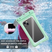Waterproof Phone Pouch with Adjustable Lanyard, Universal Fit Dry Bag Case for Smartphones up to 6.9, Clear Touch Screen, IPX8 Waterproof for Beach, Swimming, Travel & Outdoor,Mint