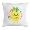 thumbnail image 1 of Girl Slogan Throw Pillow Cushion Cover, Sweet Summer Like Pineapple with Cute Big Eyes Fruity Hawaiian Ladylike Artwork, Decorative Square Accent Pillow Case, 20" X 20", Multicolor, by Ambesonne, 1 of 2
