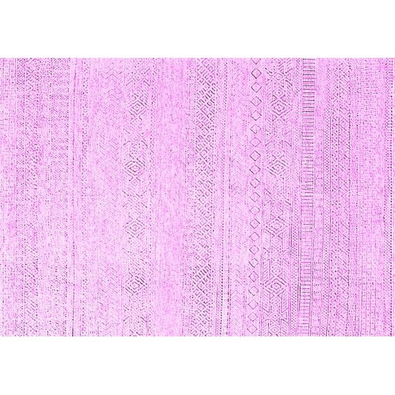 Ahgly Company Indoor Rectangle Solid Pink Modern Area Rugs, 6' x 9'