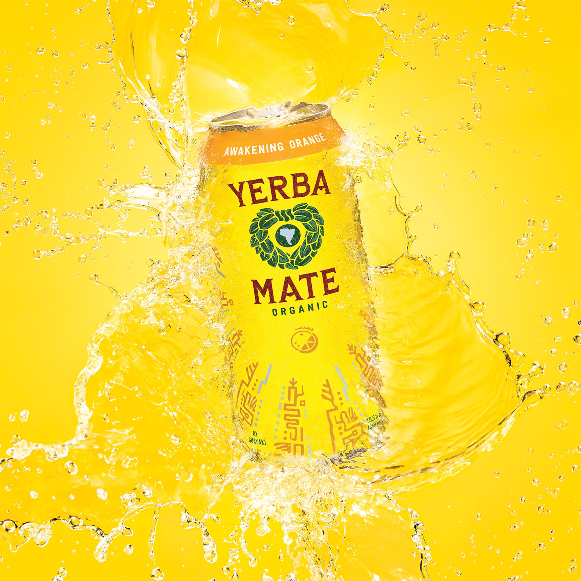 Guayakí Yerba Mate, Organic Energy Drink Alternative, Awakening Orange, 150mg Natural Plant Based Caffeine, Better for You Energy, No Jitters or Crash, 15.5 Oz (Pack of 12)