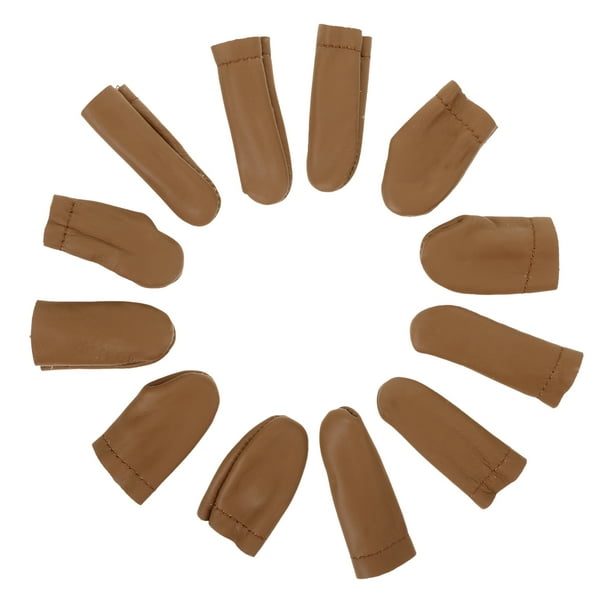 WORGEOUS 12 UNIDS Portátil Portátil de Dedo Protectores Prácticos Cunas de Dedos (Marrón)