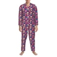 thumbnail image 3 of Uemuo Skull rose blue flower Pattern 2-Piece Loungewear Set - Men’s Soft Sleepwear, Cozy Winter PJs, Comfy Sleep Set-XX-Large, 3 of 7