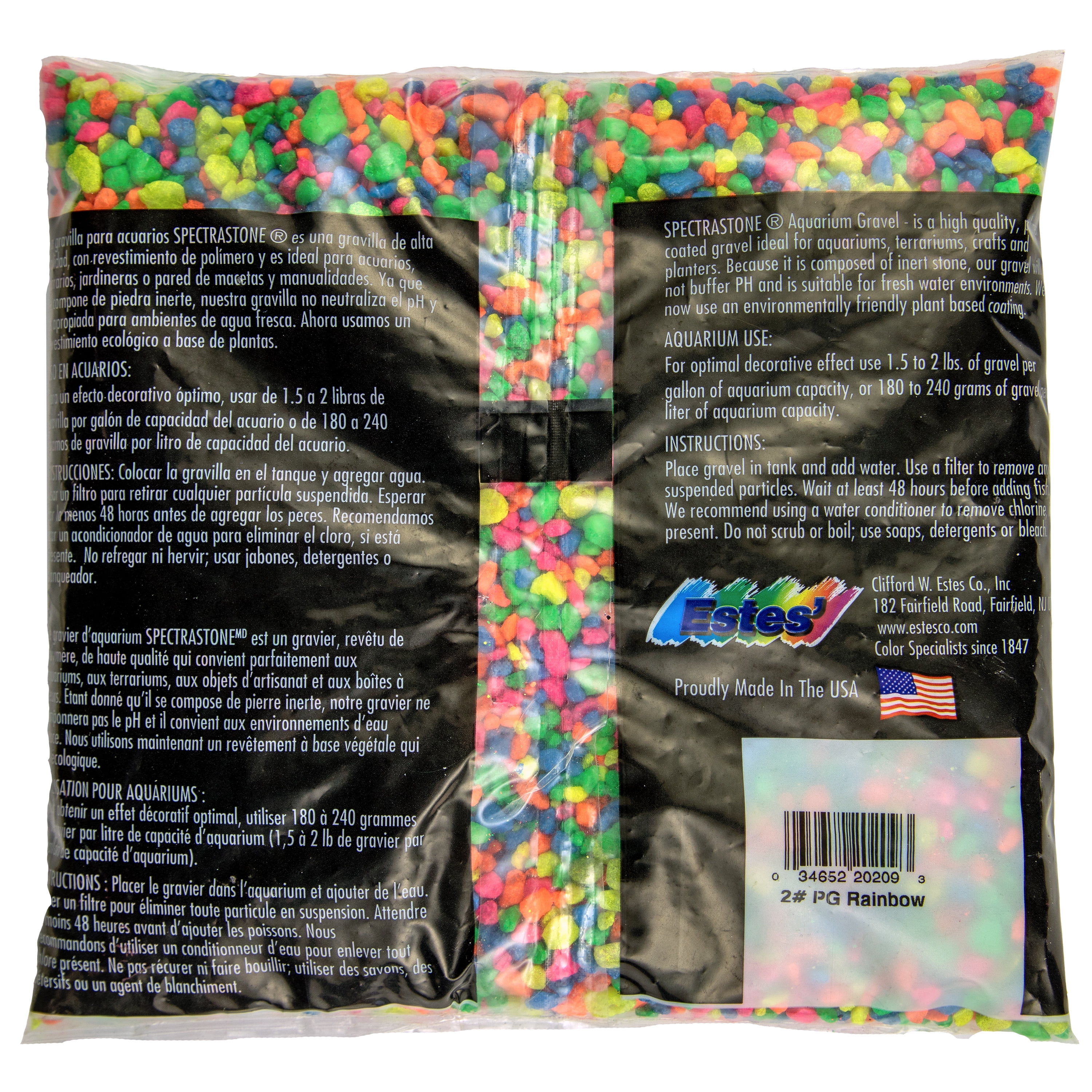 (3 pack) Spectrastone Permaglo Rainbow Aquarium Gravel 2 lb Bag