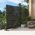 thumbnail image 5 of Patio Privacy Screen, Outdoor Privacy Screen with Stand Decorative Metal Privacy Screen Free Standing for Garden Backyard Balcony 72''Lx47''H, Black(Brick)$$Garden & Patio, 5 of 7