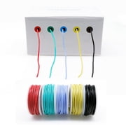 Treedix 5pcs 22AWG Wire Flexible Silicone Hookup Wire 22 Gauge Tinned Copper Jumper Wires Silicone Rubber Insulated 5 Color Cable …