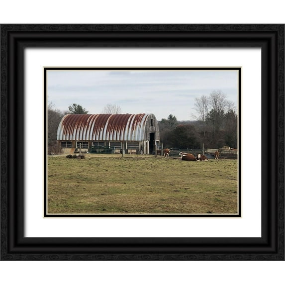 Melanson, Suzanne 14x12 Black Ornate Wood Framed with Double Matting Museum Art Print Titled - Holliston Farm