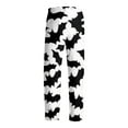 thumbnail image 7 of MLQIDK Fall Pajamas Men Elastic Waist Pumpkin Bat Ghost Print Fall Pjs Halloween Drawstring Loose fit Pajama Pants Big and Tall Sleepwear, 7 of 7