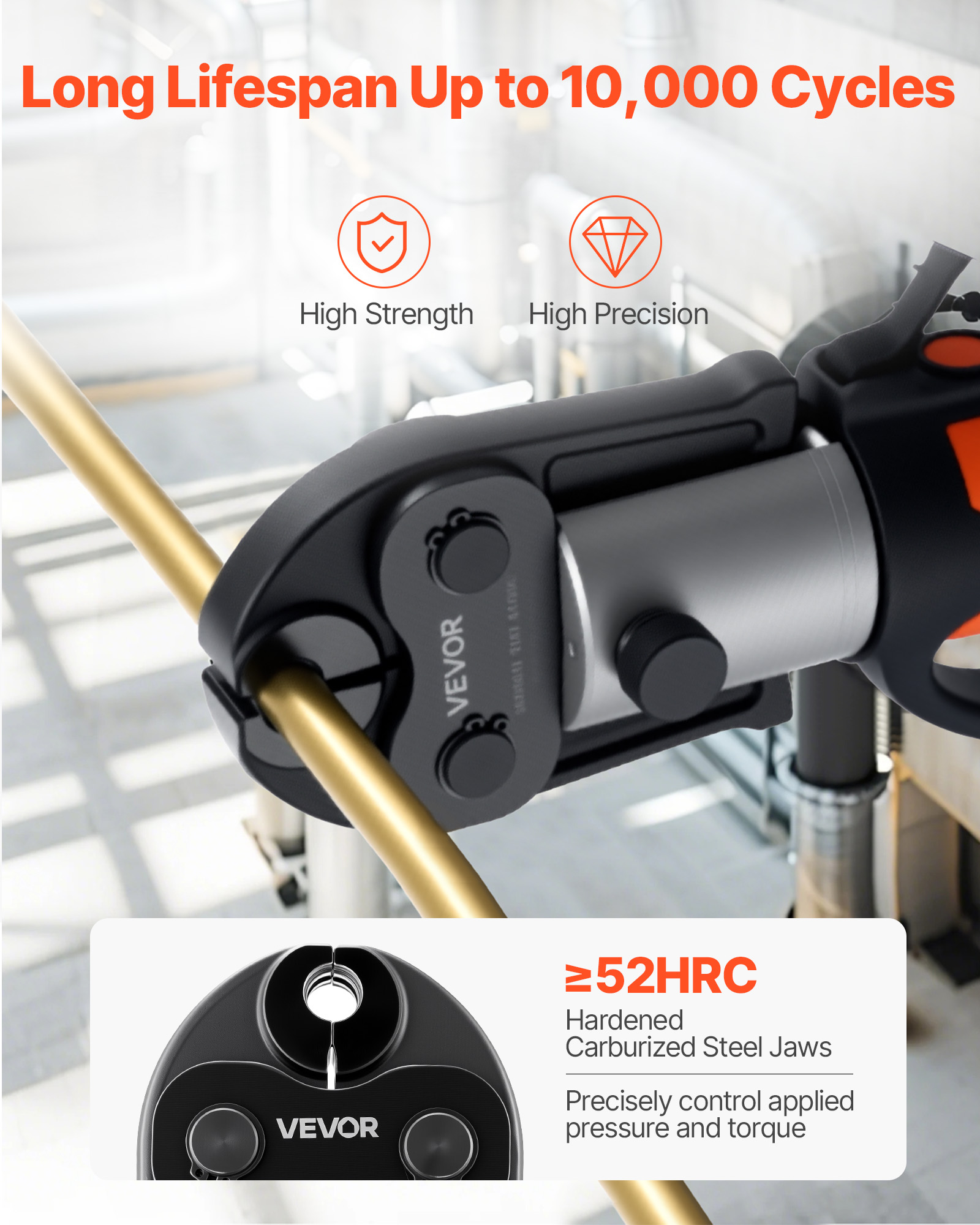 VEVOR 7PCS Pressing Jaws 1/4" to 1-1/8" for RLS Copper Pipes, Compatible with Standard Press Tools, Suitable for High Pressure HVAC/R Applications - with Case