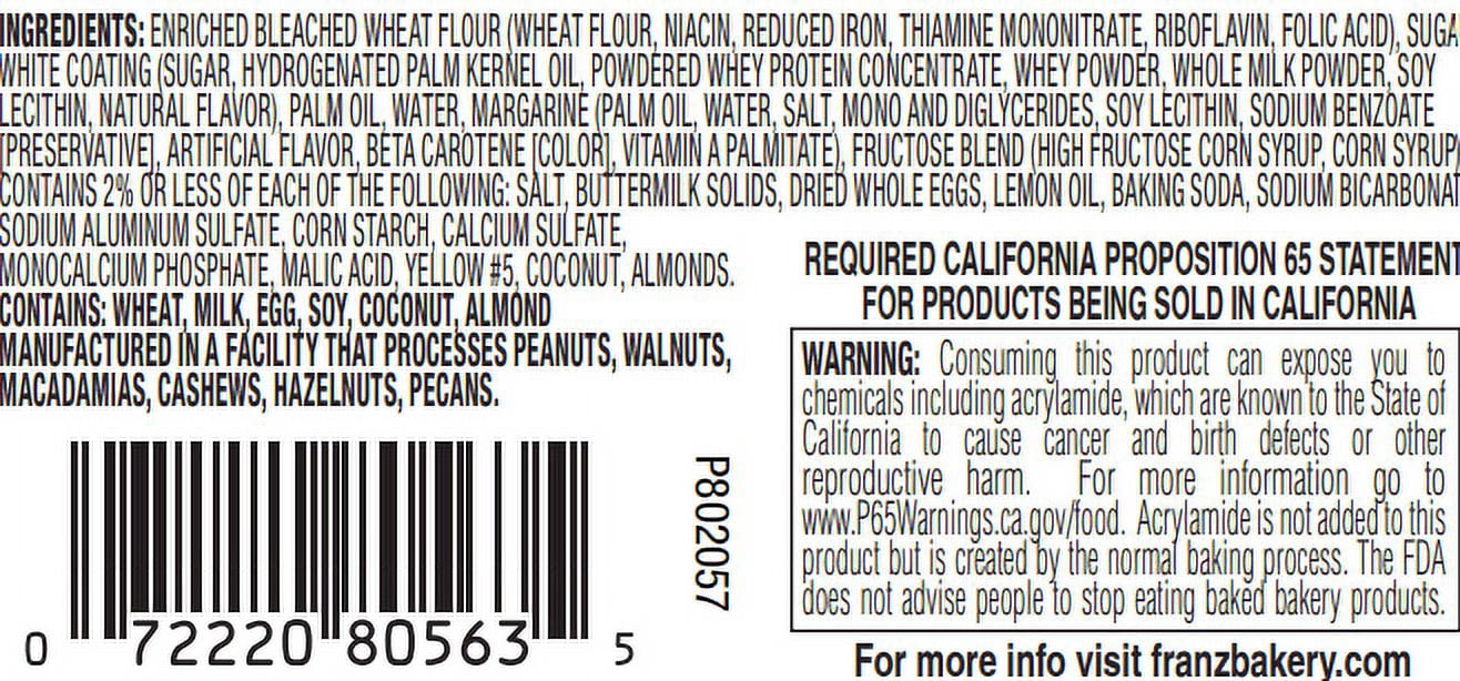 Franz Frosty Lemon Soft Baked Cookies, 11.5 oz, 9 Count