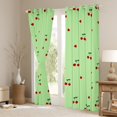 thumbnail image 3 of Homewish Green Cheryy Teens Curtains Pack of 2 (42x84 Each), Cartoon Love Heart Curtains Blackout, Kawaii Princess Style Bedroom Curtains, Curtains and Drapes Bedroom Decor, 3 of 6