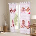 thumbnail image 3 of Homewish Boys Girls Cowgirl Bow Boots Black Out Curtains,Geometric Style Curtains Pack of 2 (42x63 Each),Western Theme Bedroom Curtains,Super Cozy Room Decor, 3 of 6