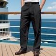 thumbnail image 4 of Men's Summer Lightweight Trousers Business Casual Straight Pants for Beach Party Wedding Golf, 4 of 7