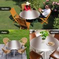 thumbnail image 4 of White Brown Round Tablecloth for 45-54 Inch Tables,Fitted Table Cover with Elastic Edge,Modern Gradient Vertical Stripes Geometric Waterproof Outdoor Table Cloth Protector for Patio Garden Dinner, 4 of 9