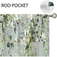 thumbnail image 5 of Eucalyptus Botanical Leaves Floral Kitchen Window Curtains Butterfly Farmhouse Flower Leaf Small Window Treatment Sage Green Cafe Short Curtains for Bathroom Treatment Tier Drapes 26x24 inch, 5 of 6
