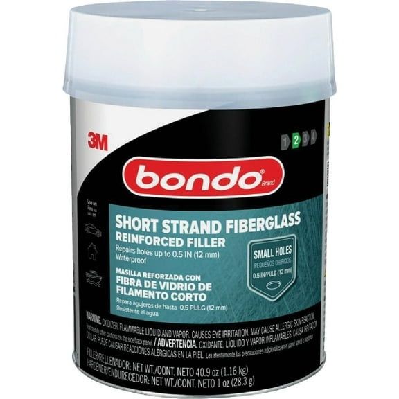 Bondo Glass Short Strand Reinforced Fiberglass Filler, Automotive Body Filler, 1.37 lbs