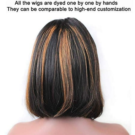 Perruque Avant De Lacet Zana Perruques De Dentelle De Cheveux Humains Avec Des Cheveux De Bebe Pour Les Femmes Sans Colle Soie Cheveux Raides Bob Perruques Pre Cueillies Ombre Couleur De Surbrillan