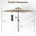 thumbnail image 6 of Yardi Yarda 7.5 Feet Solar Powered Patio Umbrella with Crank Handle, Outdoor Shade with LED Lights, Brown, 6 of 11