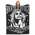 thumbnail image 4 of B-Beetlejuices - Mantas de punto de terror para Halloween, manta de forro polar, manta para dormitorio, sofá, colcha portátil, suave y cálida, 4 of 5