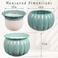 thumbnail image 3 of EFISPSS  African Violet Pot ,6" Ceramic Pumpkin  Easy Self Watering Flower Pot, For Indoor Plants,Glaze Blue, 3 of 9