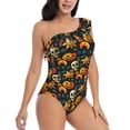 thumbnail image 3 of Honeii Halloween Skull for women's one-piece swimsuit featuring a chic one-shoulder design experience elegance and style in the water-X-Large, 3 of 6