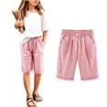 thumbnail image 6 of Tumotour Sports Shorts For Teens Five Quarter Pants Shorts Elastic High Waisted Wide Leg Shorts Casual Workout Gym Shorts Beach Summer Shorts With Pockets, 6 of 9