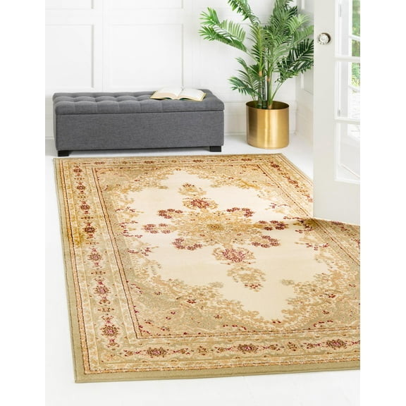 Unique Loom Versailles Collection Area Rug - Louis (10' 6" x 16' 5" Rectangle Cream/Light Green)