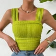 thumbnail image 3 of SNKSDGM Female Womens Tank Tops Loose fit Summer Tank Tops for Women Plus Size Women's Solid Color Fashionable Sleeveless Open Navel Square Neck Shoulder Strap Vest Top S, 3 of 8